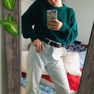 LL bean vintage chunky  green sweater.